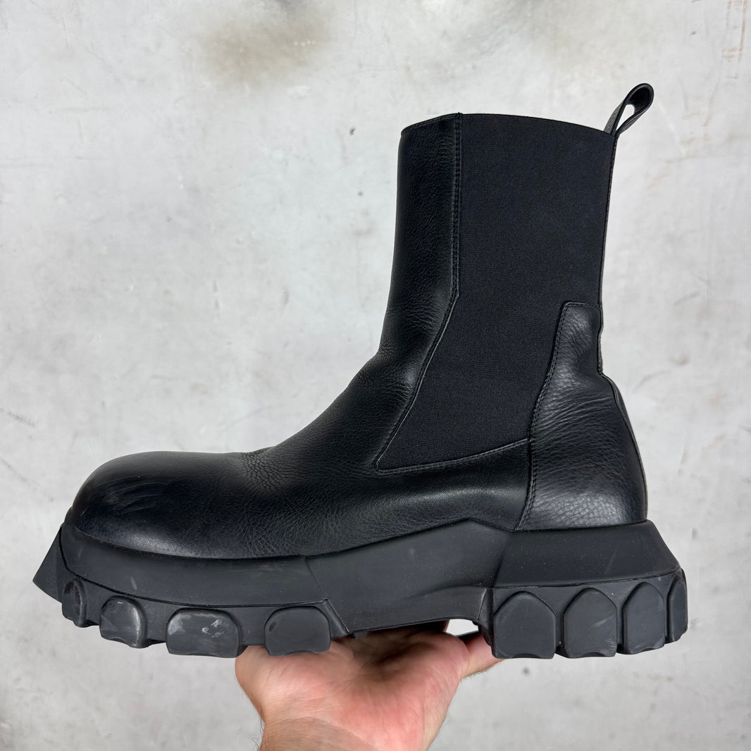 Rick Owens Leather Bozo Beatle Boots