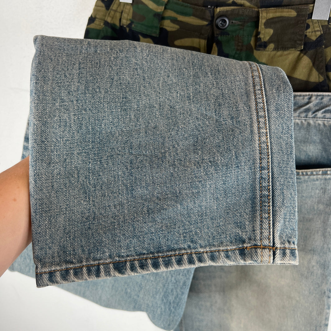 Balenciaga Camo Double Layer Denim Jeans