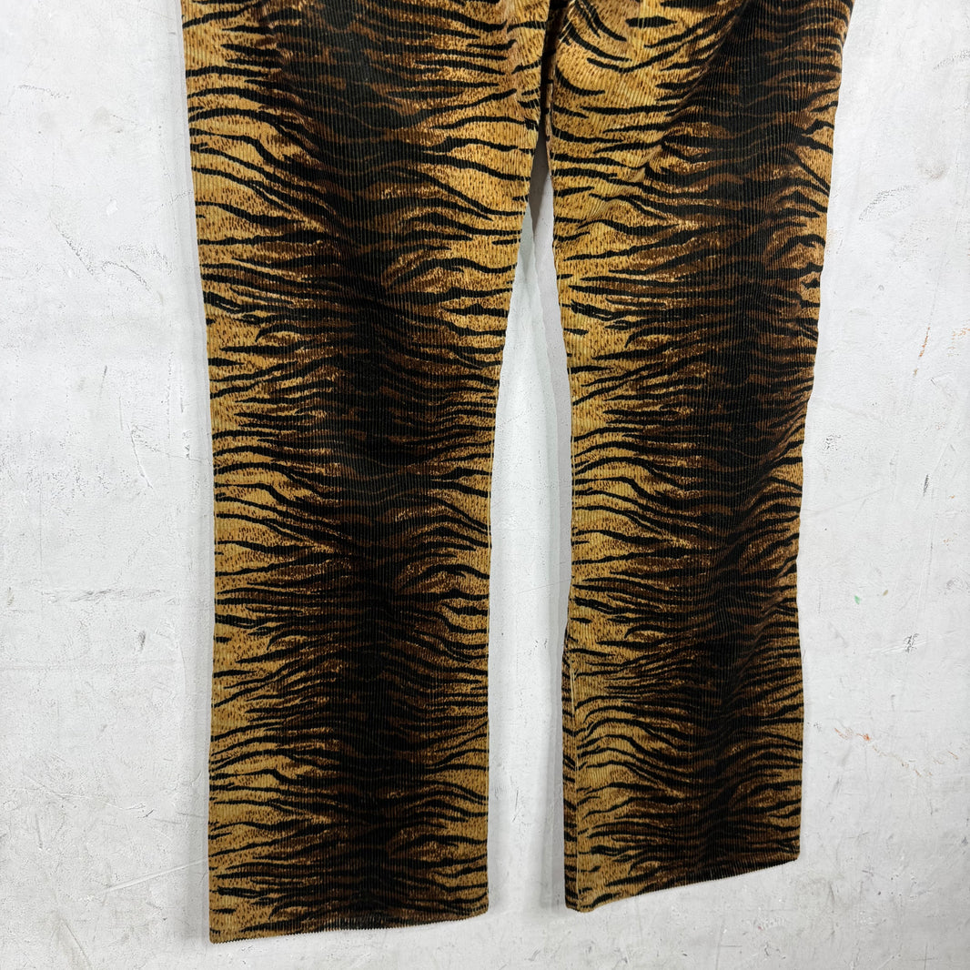 Celine Tiger Stripe Corduroy Flares