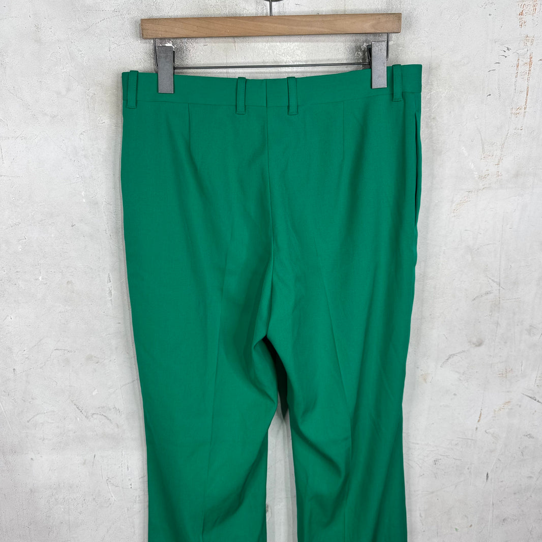Balenciaga Green Pleated Trousers