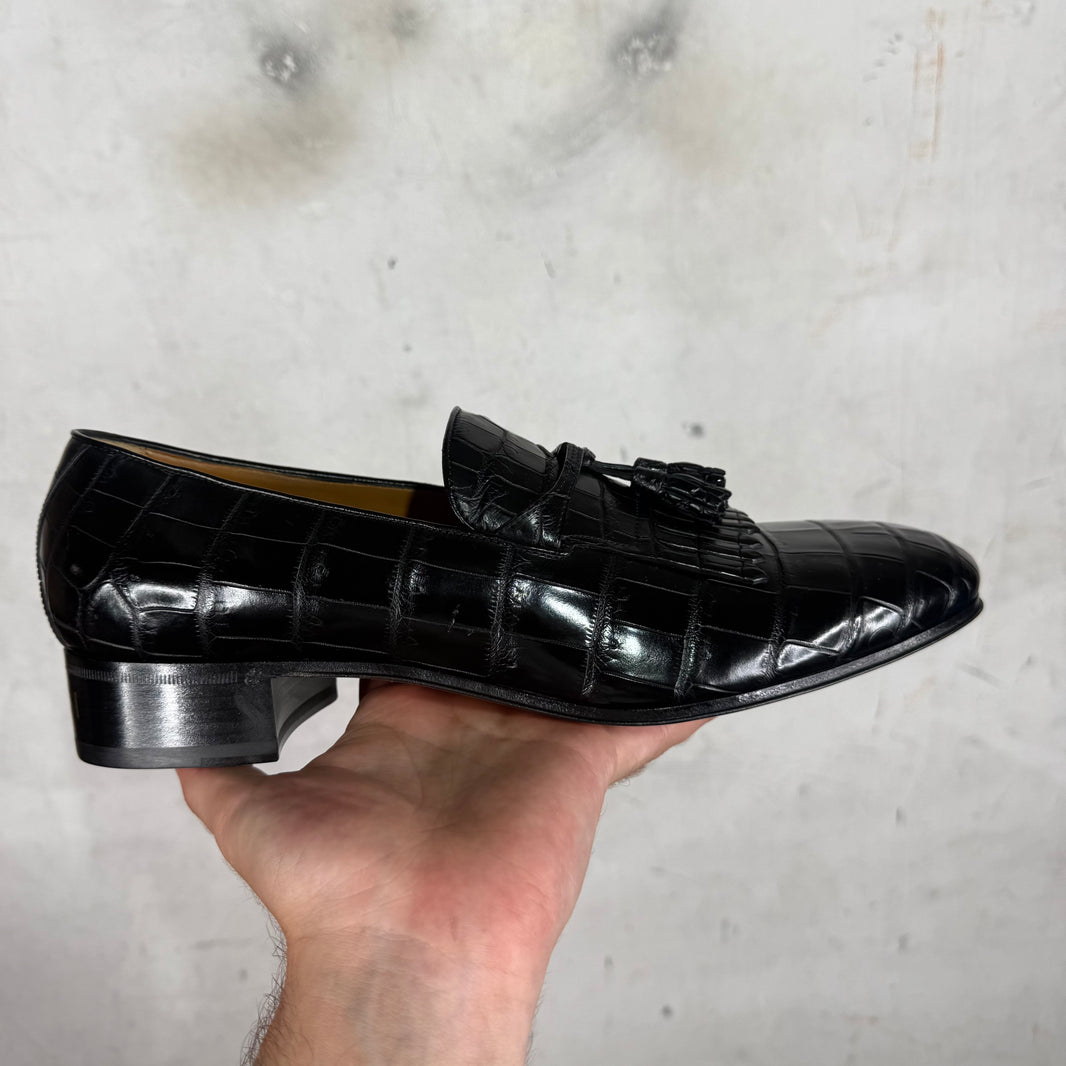 Gucci Croc Tasseled Loafers DS
