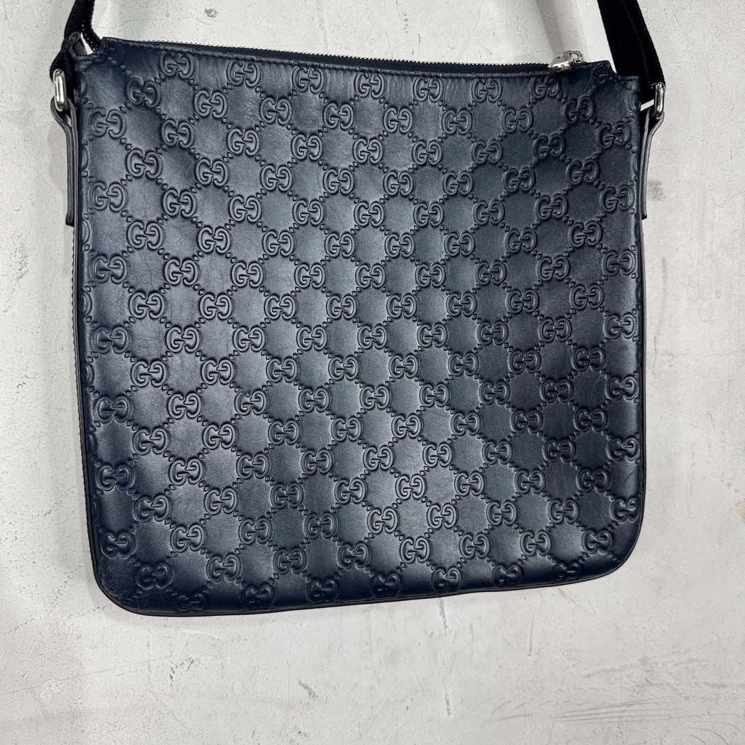 Gucci Monogram Embossed Messenger Bag
