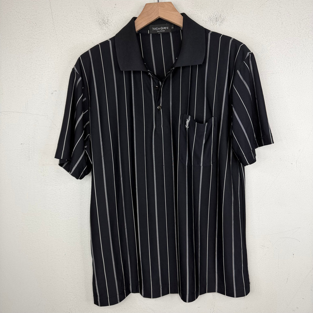 YSL Vintage Striped Polo Shirt