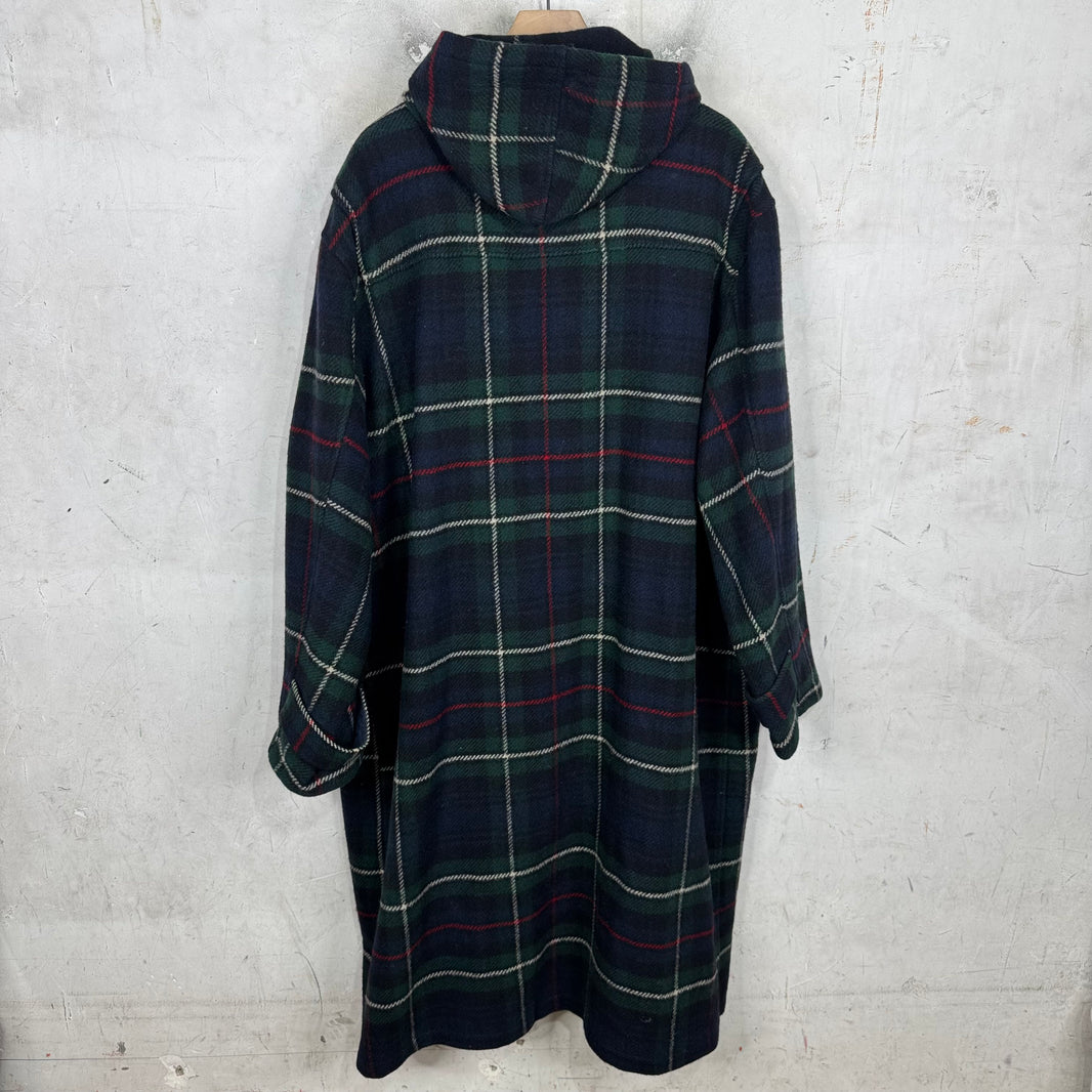 Ralph Lauren Wool Plaid Long Clasped Coat