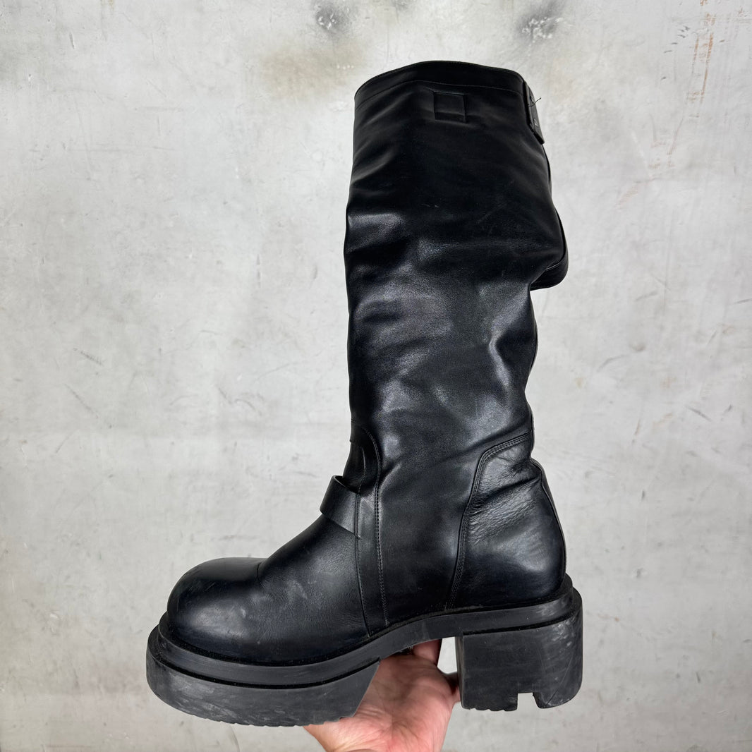 Rick Owens Mid Top Leather Bogun Boots