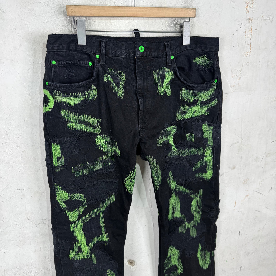 Endless Denim Black/Green Repaired Jeans