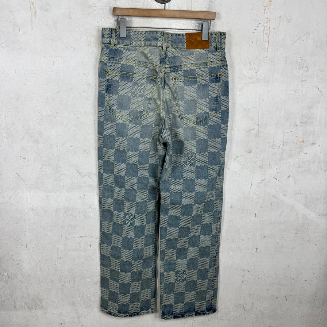 Louis Vuitton Lightwash Damier Skater Jeans