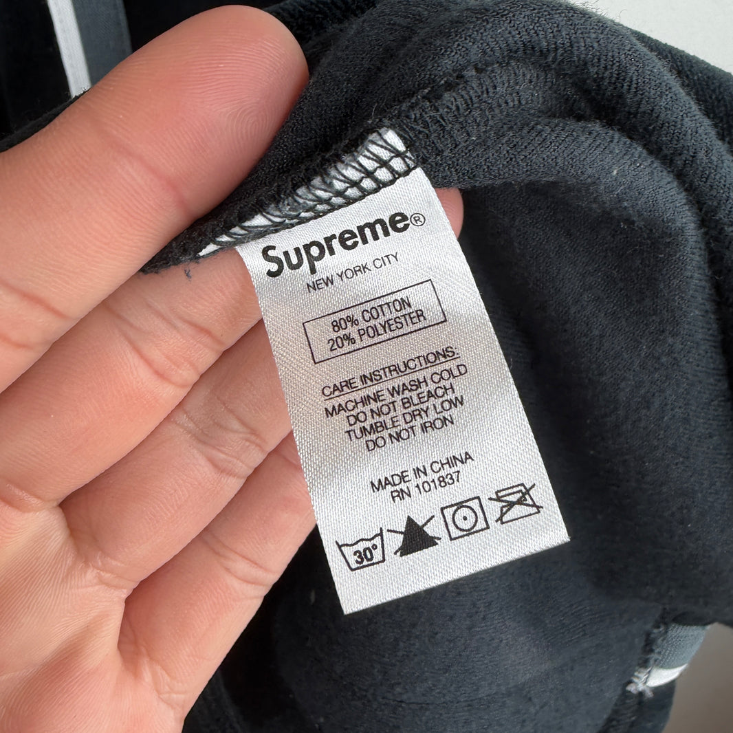 Supreme Black Velour Warm Up Zipper S/S Shirt