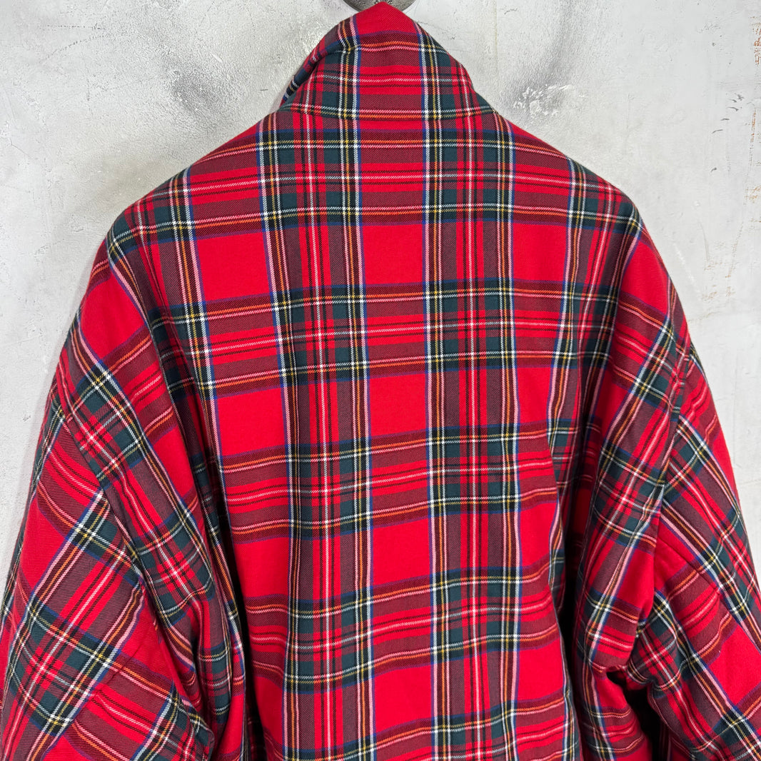 Balenciaga Tartan Plaid Padded Jacket