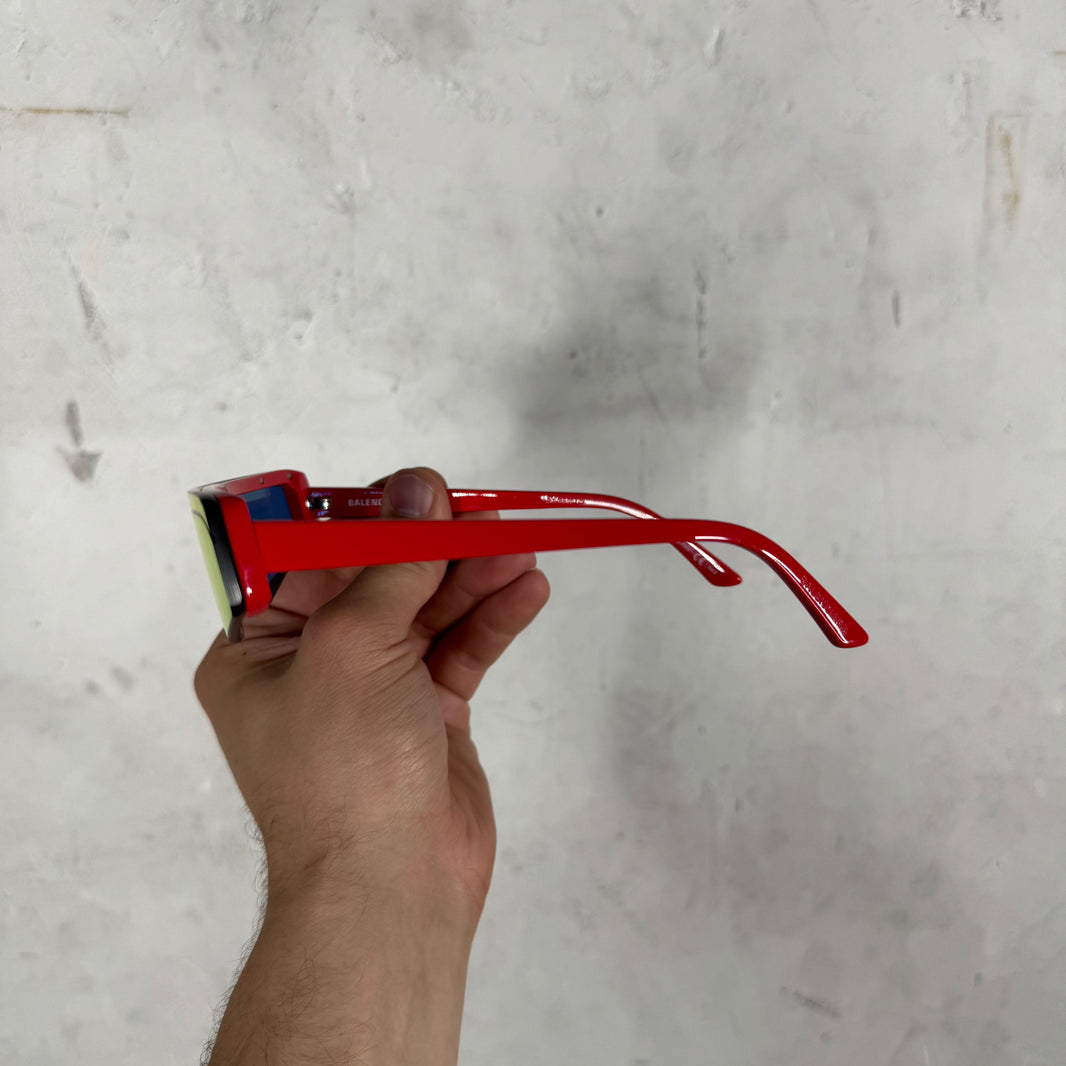 Balenciaga BB0003S Red Reflective Sunglasses