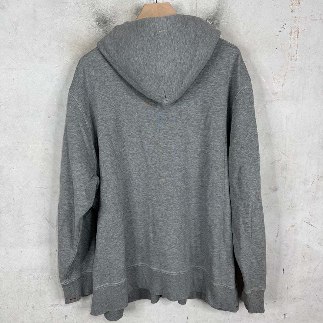 Ralph Lauren Grey Chenille RL Patch Zip Hoodie