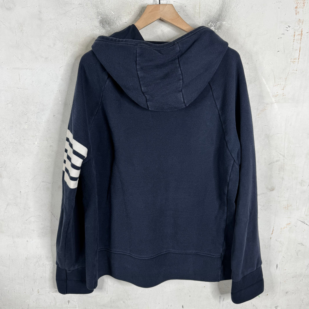 Thom Browne Navy Zip Hoodie