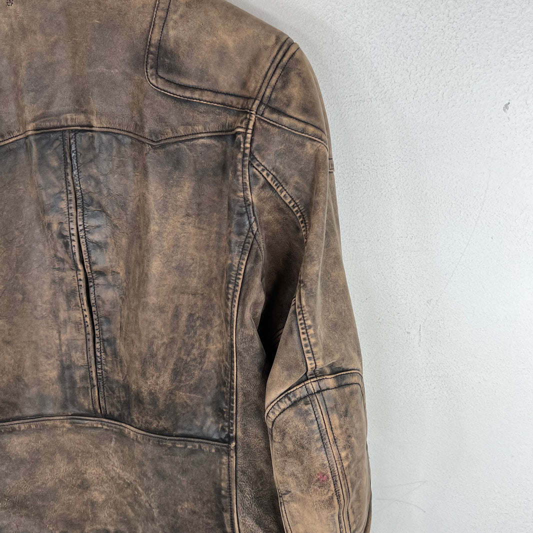 RRL Distressed Moto Leather Cowhide Jacket