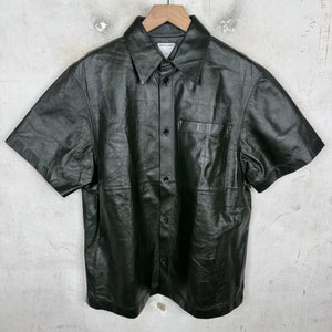 Bottega Veneta Green Leather S/S Shirt