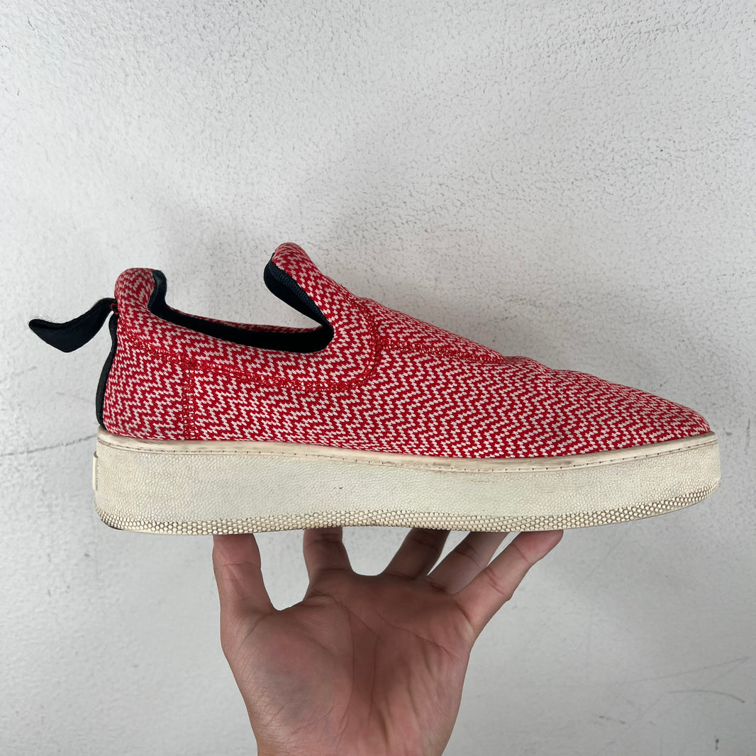 Celine Red Patterned Slip Ons