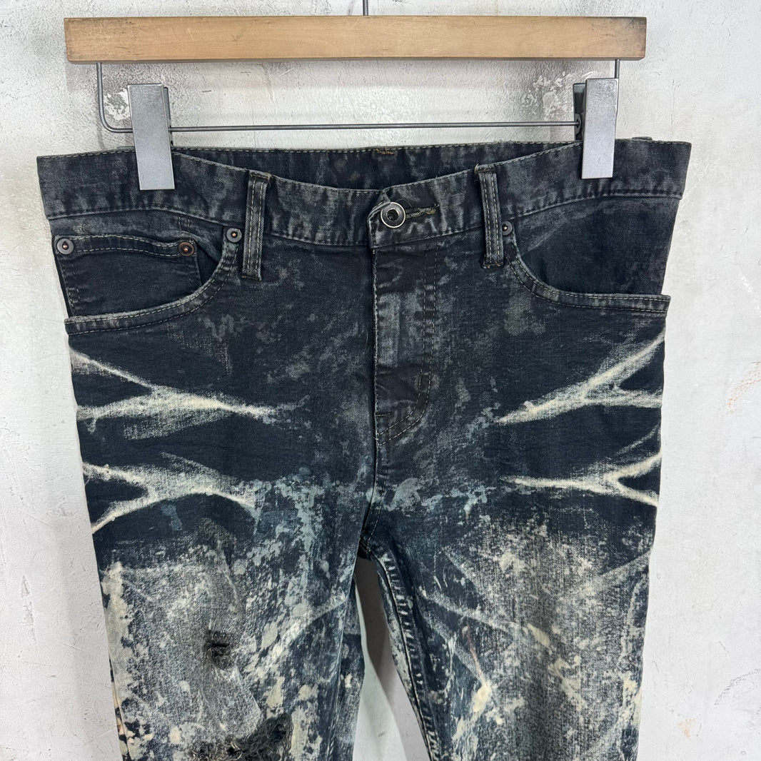 LGB Wolf Skull Bleached Skinny Jeans