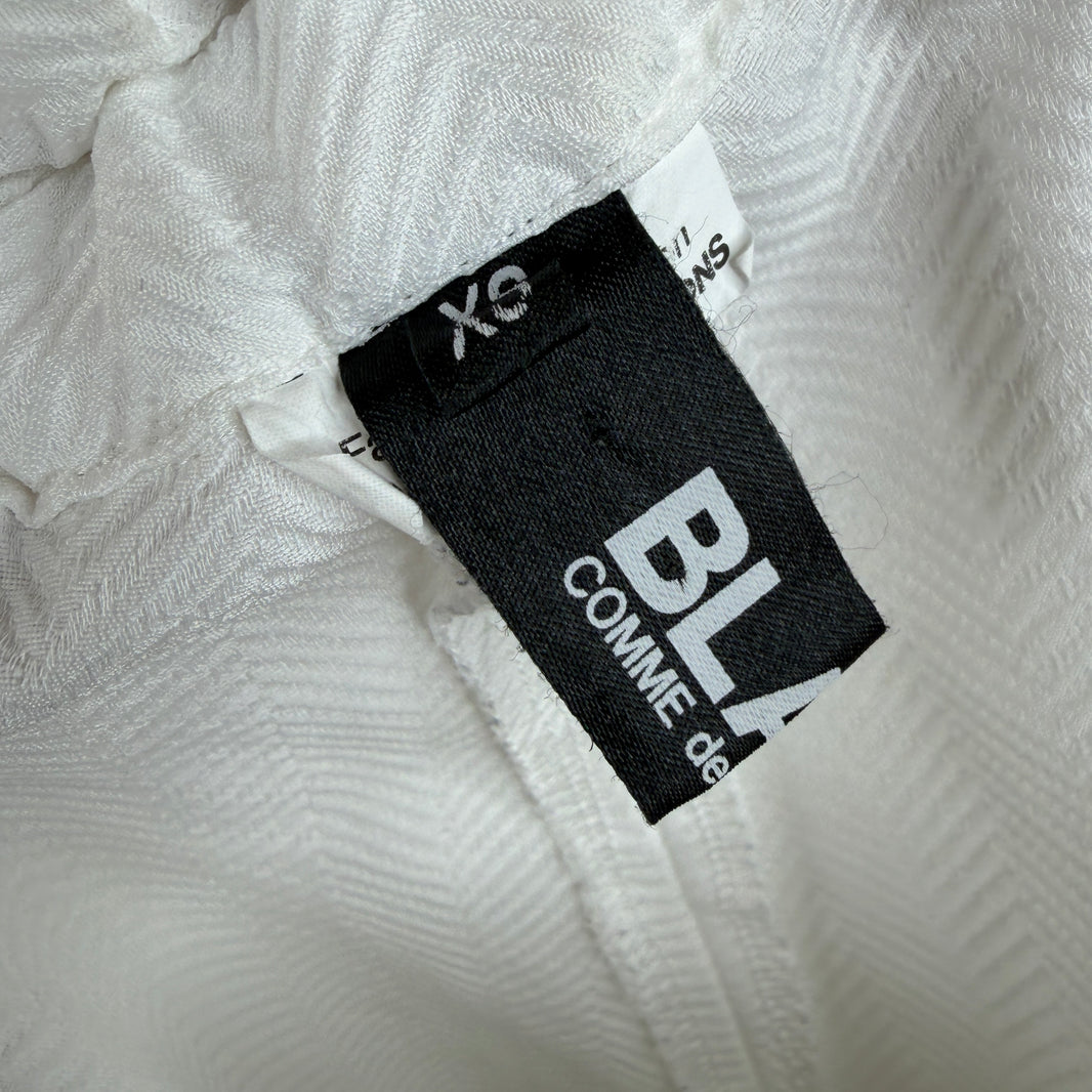 CDG White Pattern Balloon Shorts