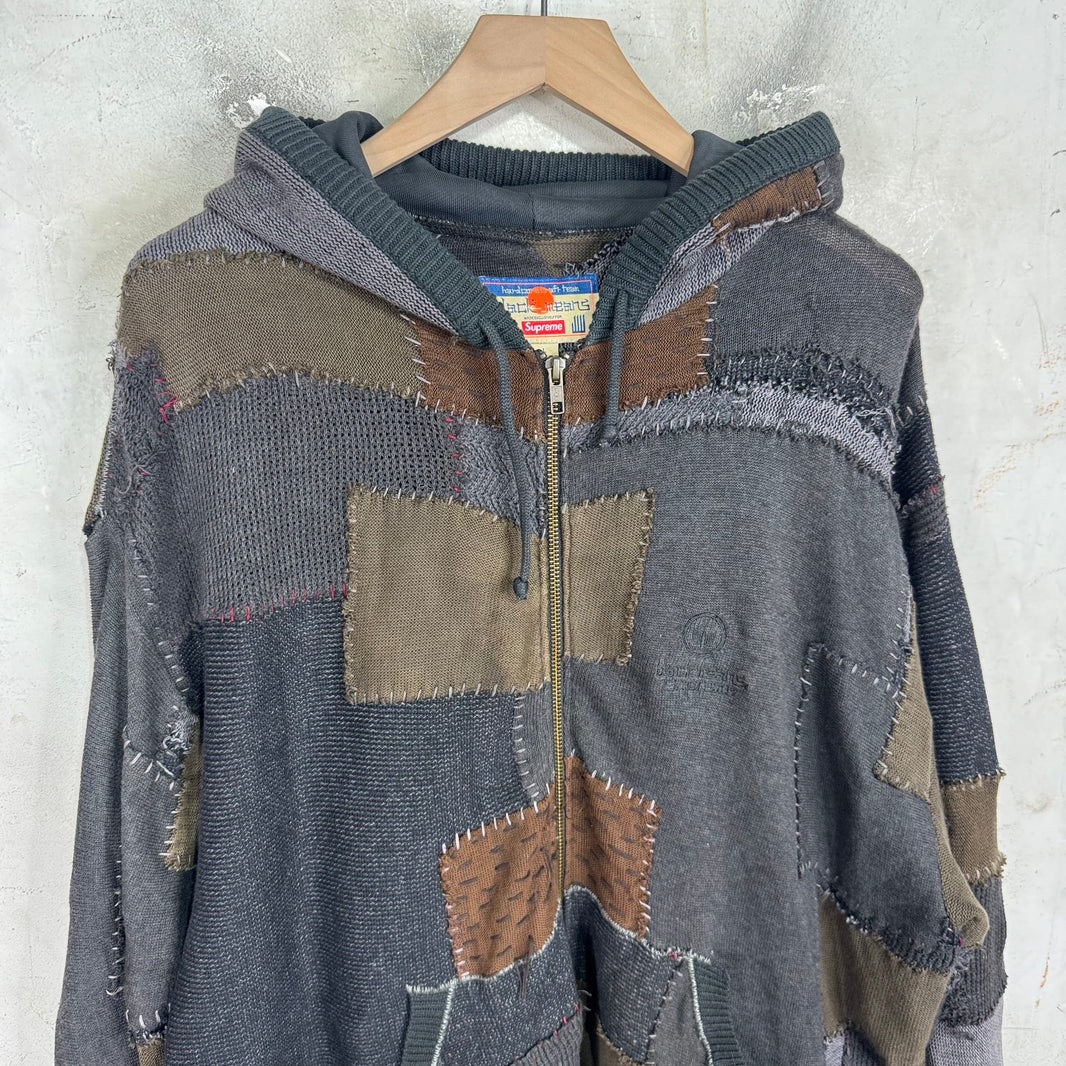 Supreme x Blackmeans Patchwork Knit Zip Hoodie