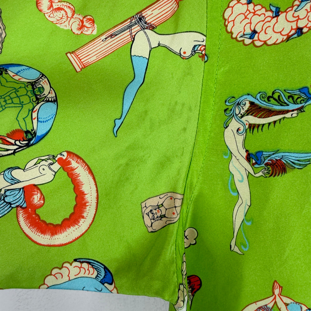 Supreme Green Alphabet F*** Button Up Shirt