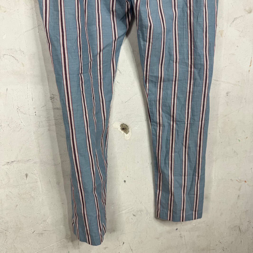 Bode Blue Striped Pajama Pants