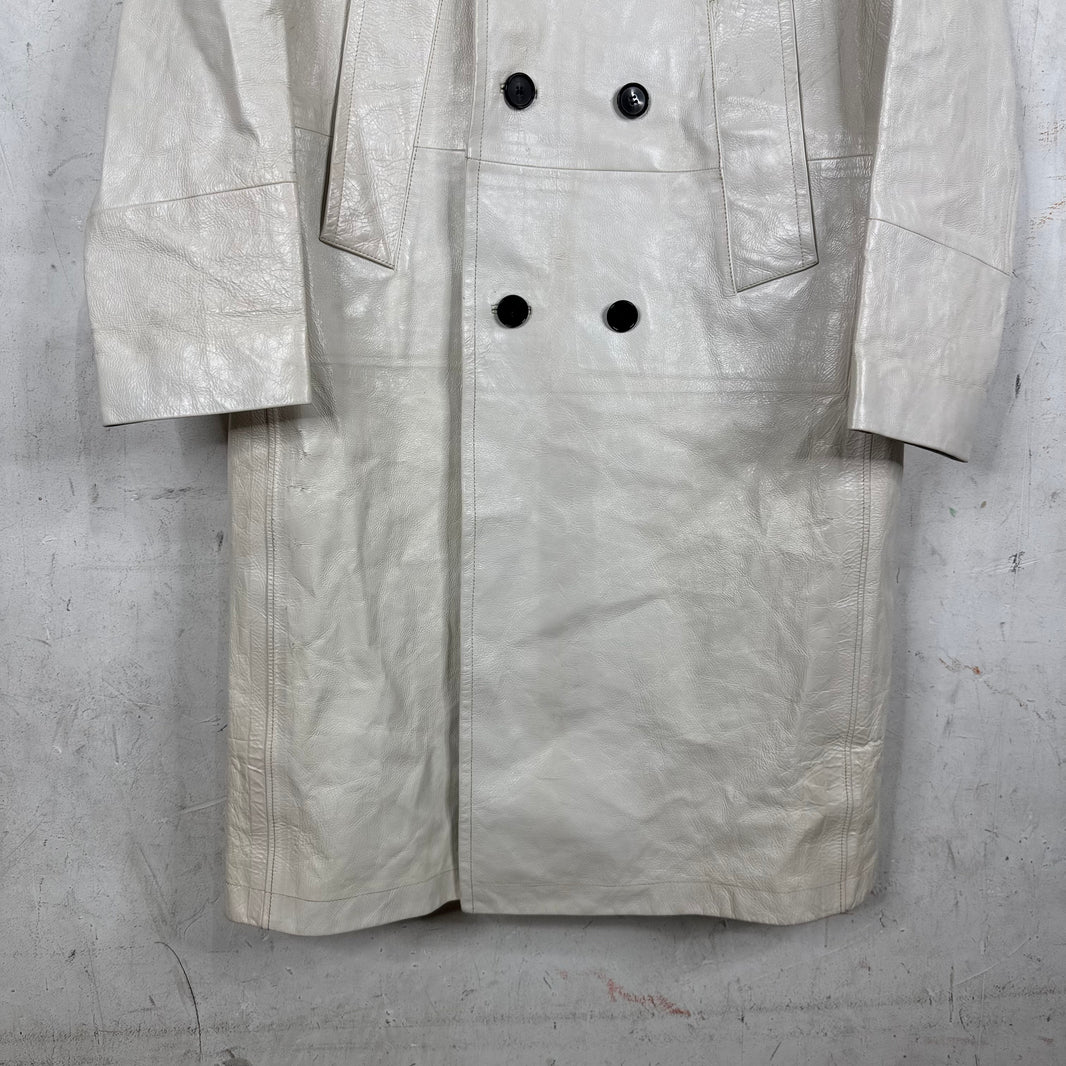 Calvin Klein 205W39NYC White Sample Leather Coat