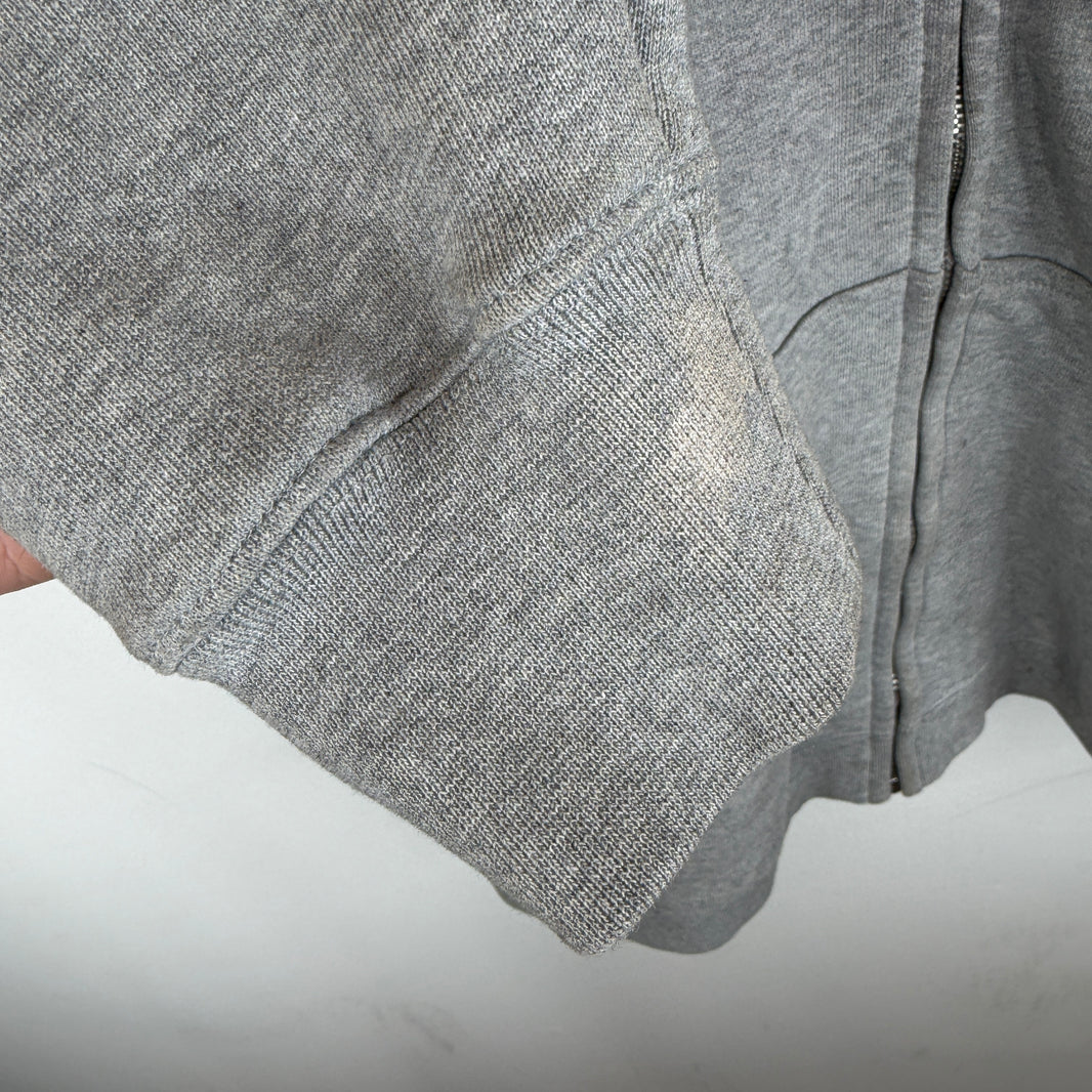 VETEMENTS Gray Name Tag Zip Up Hoodie