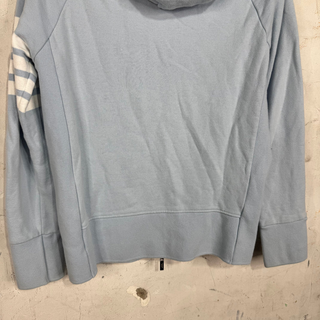 Thom Browne Blue Striped Zip Hoodie