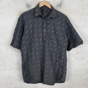 Balenciaga Plaid Logo Short Sleeve Shirt