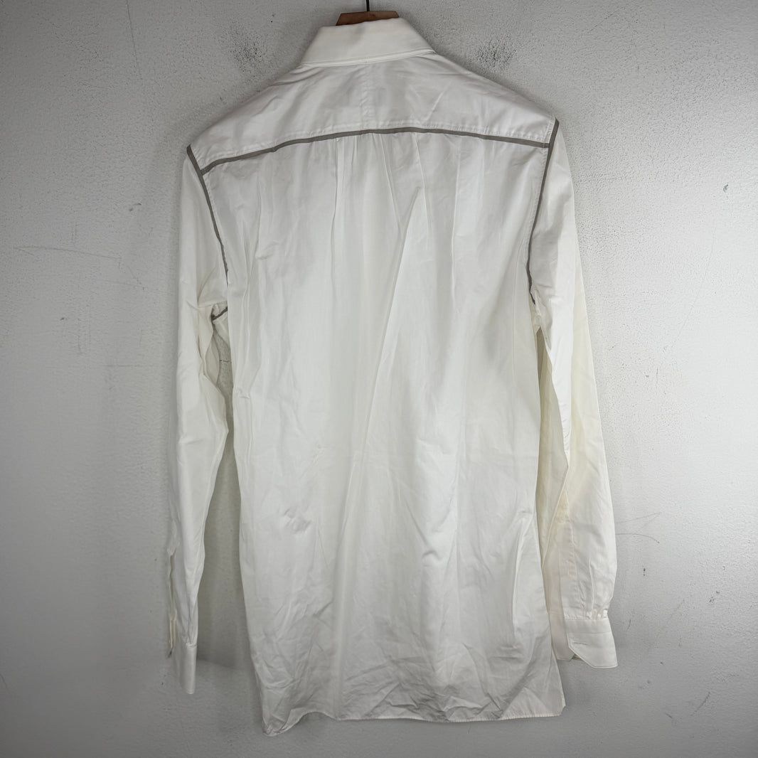 Lanvin White Silver Ball Detail Button Up Shirt
