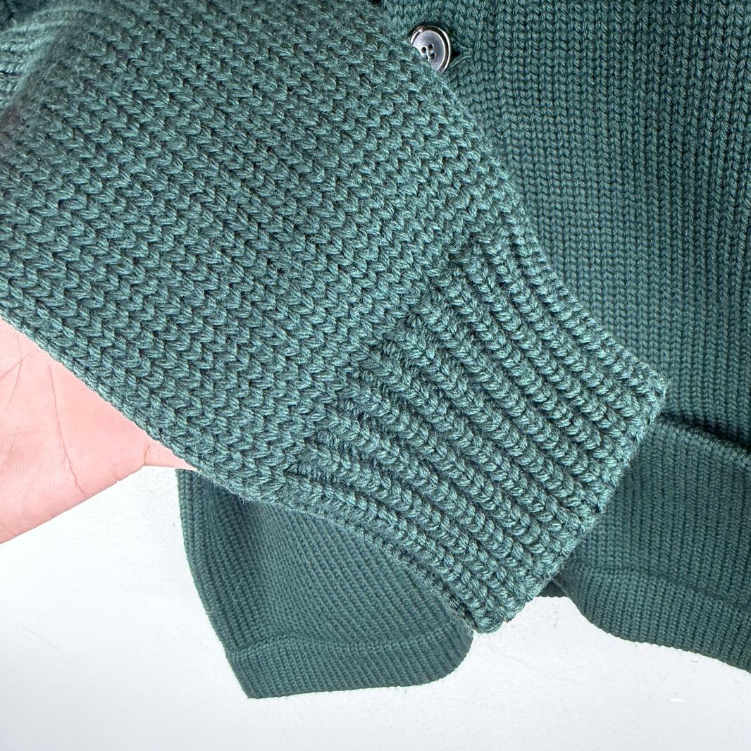 Prada Green Sleeve Stripe Knit Cardigan