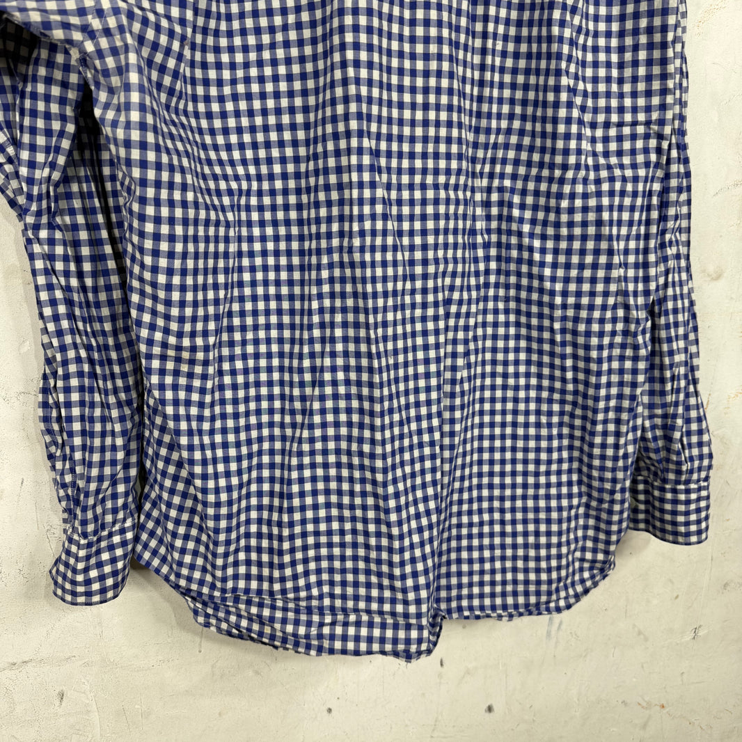 CDG Plaid Pleated Button-Up Shirt