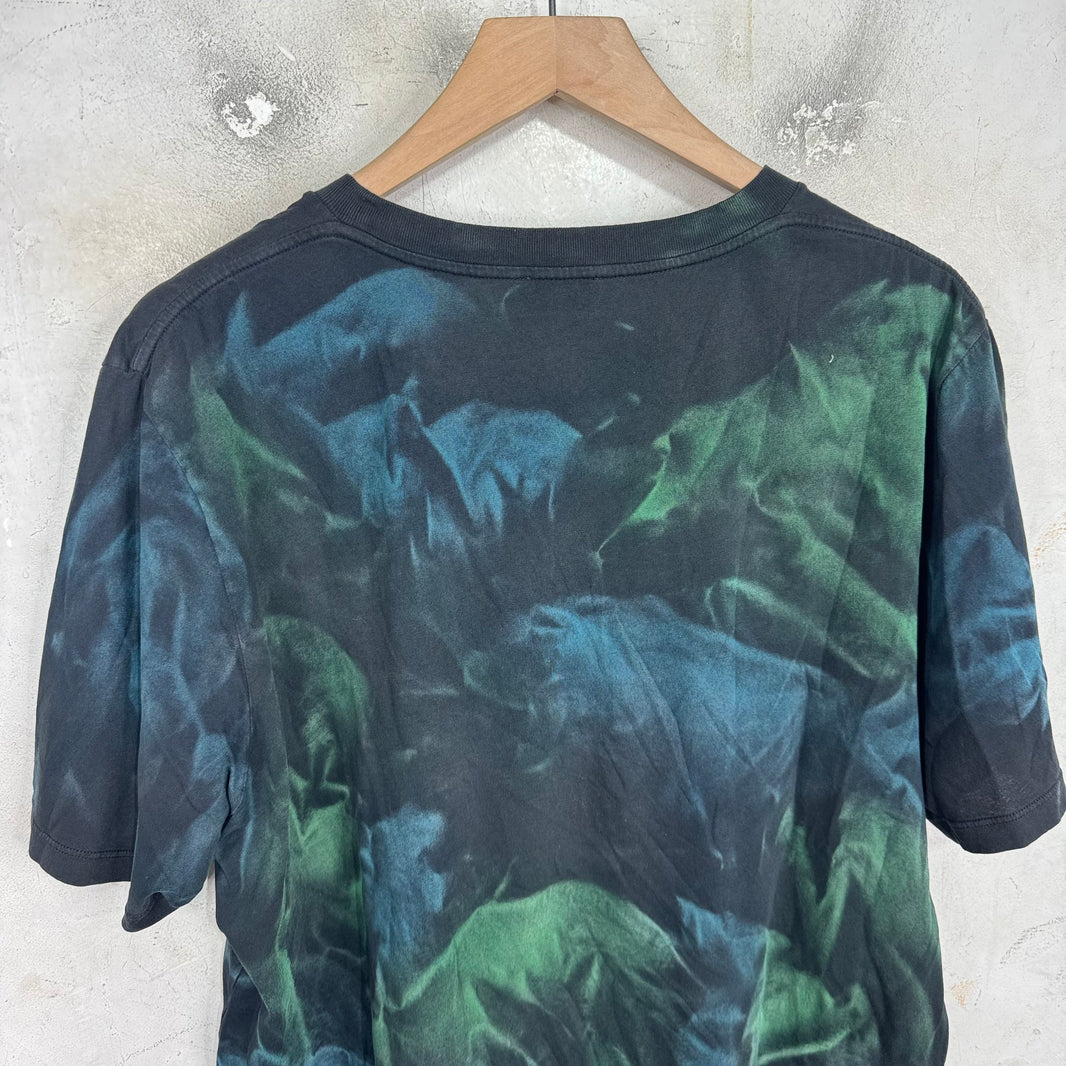 Saint Laurent Blue/Green Dye Logo T-Shirt