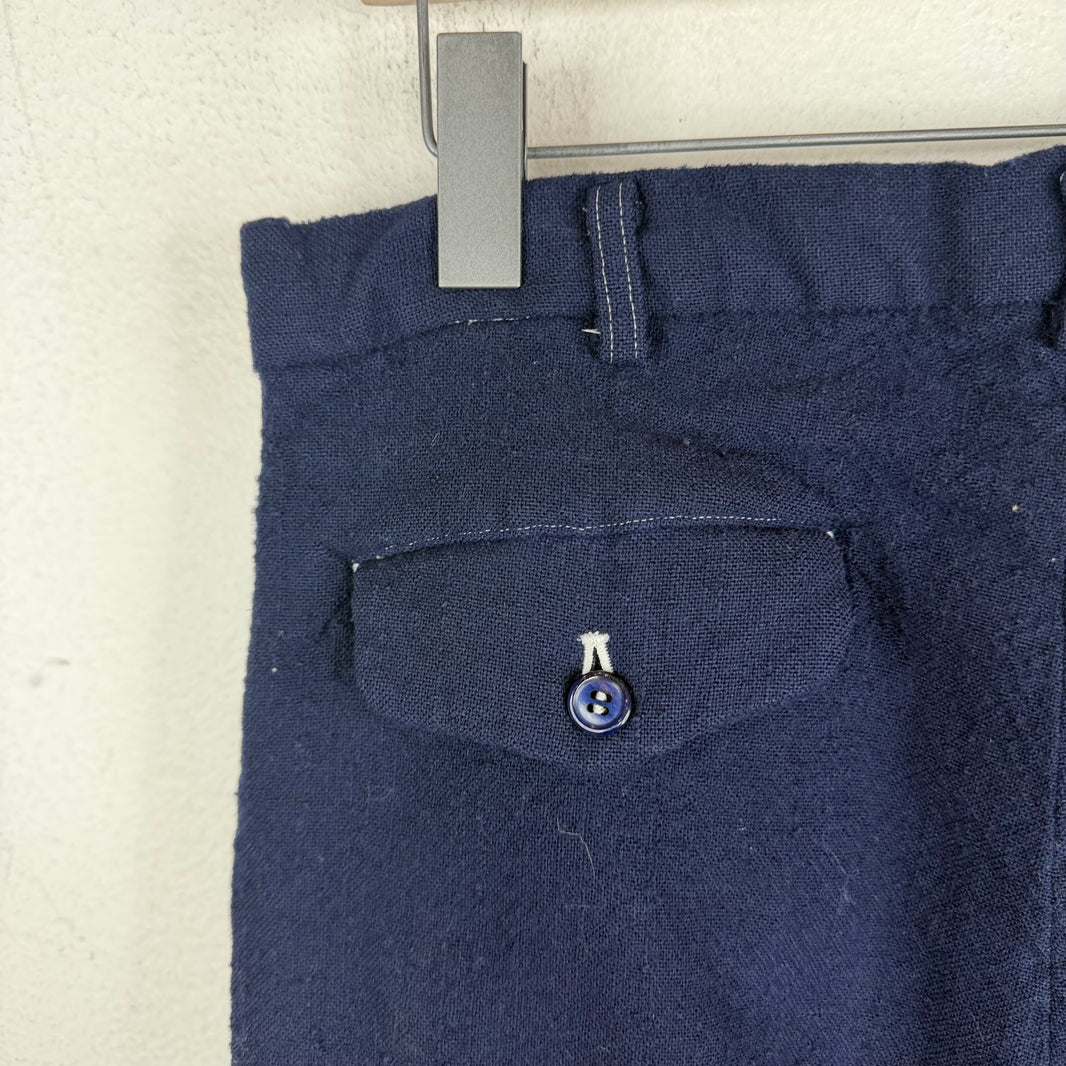 CDG Blue Wool Single Stripe Trousers