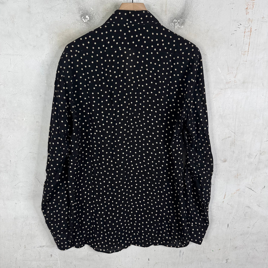 Saint Laurent Black Polka Dot LS Shirt