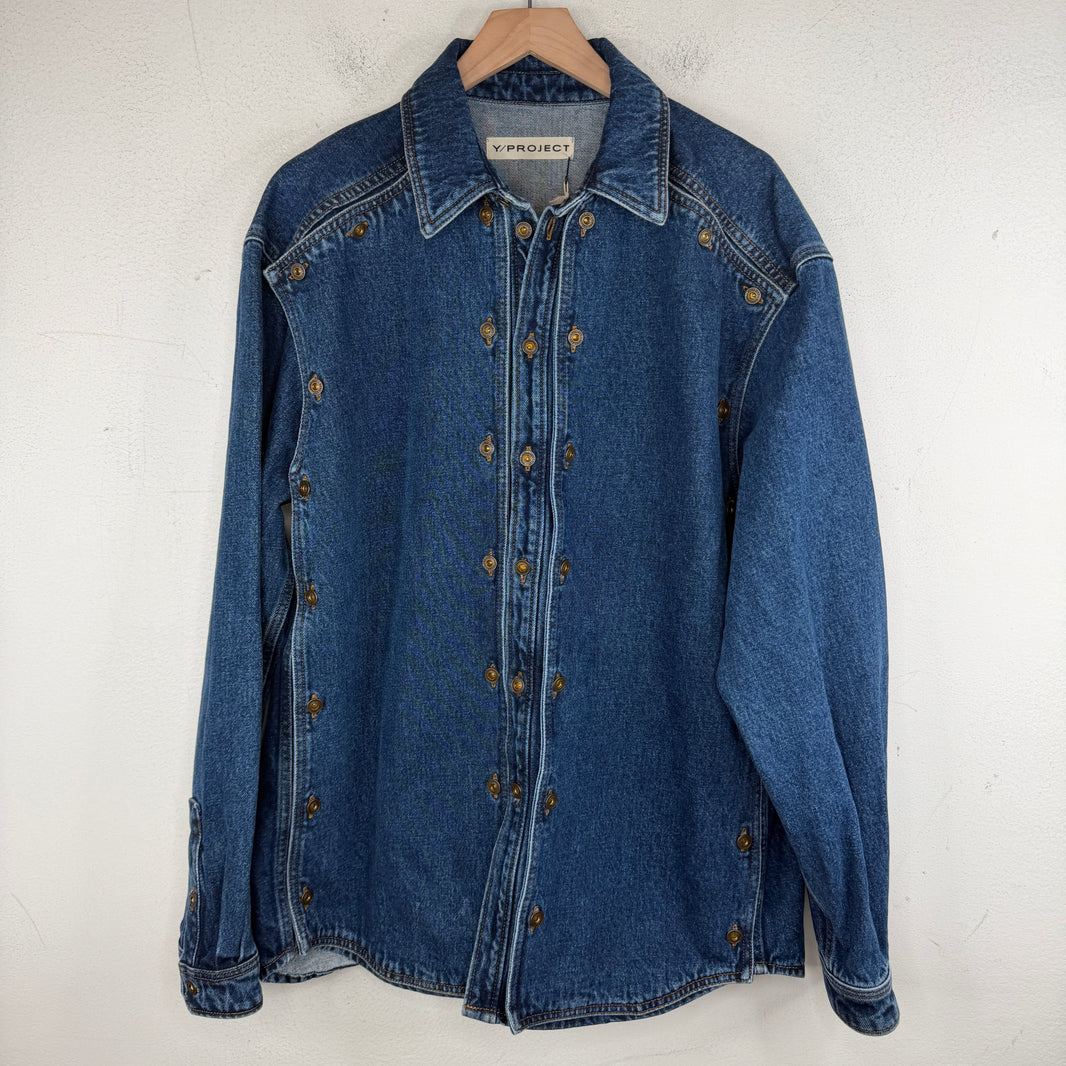 Y/Project Double Layer Denim Button Up Shirt