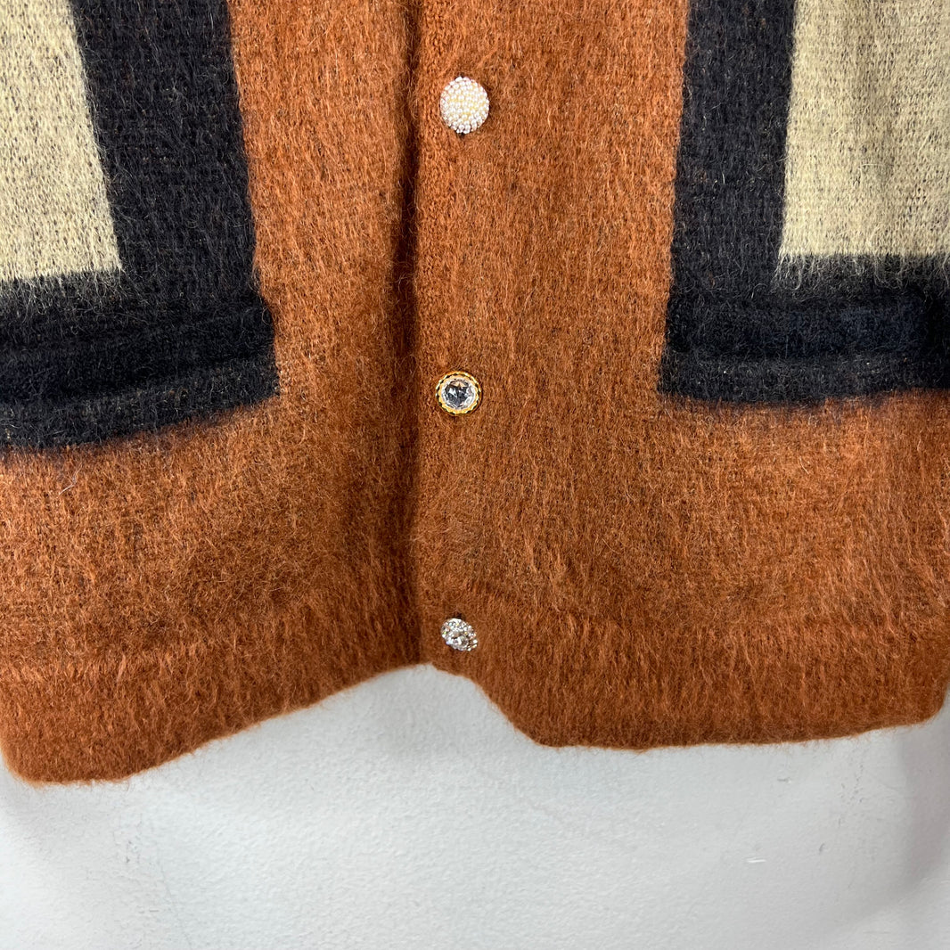 Celine Rhinestone Button Up Mohair Cardigan