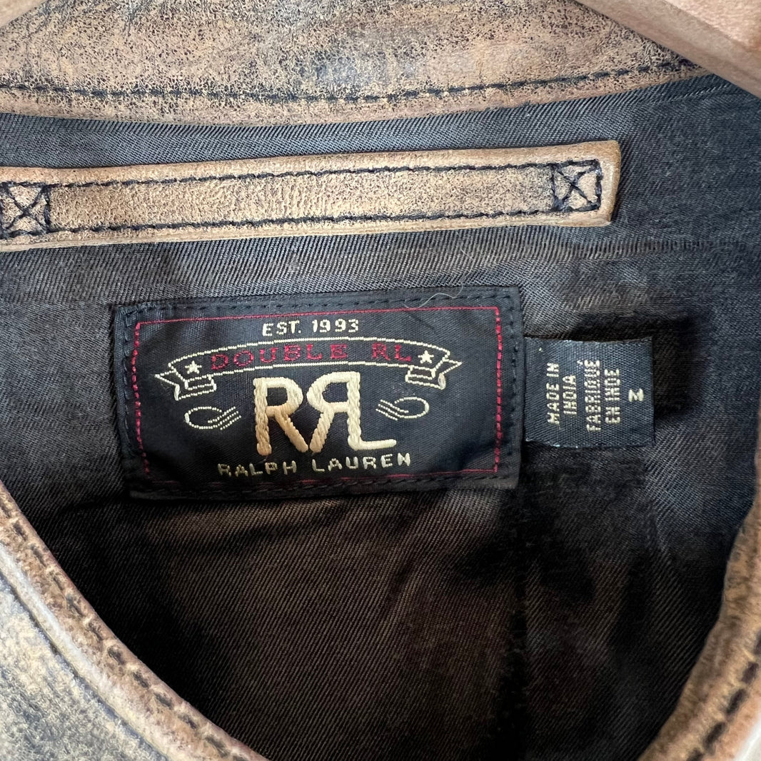RRL Distressed Moto Leather Cowhide Jacket