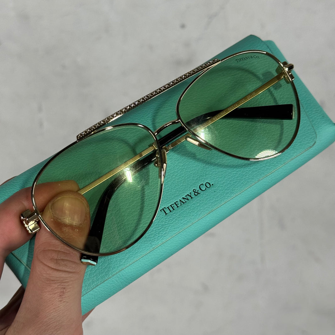 Tiffany & Co Crystal Aviator Sunglasses
