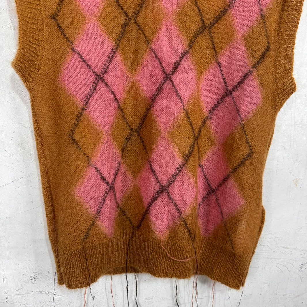 Marni Fuzzy Mohair Argyle Sweater Vest