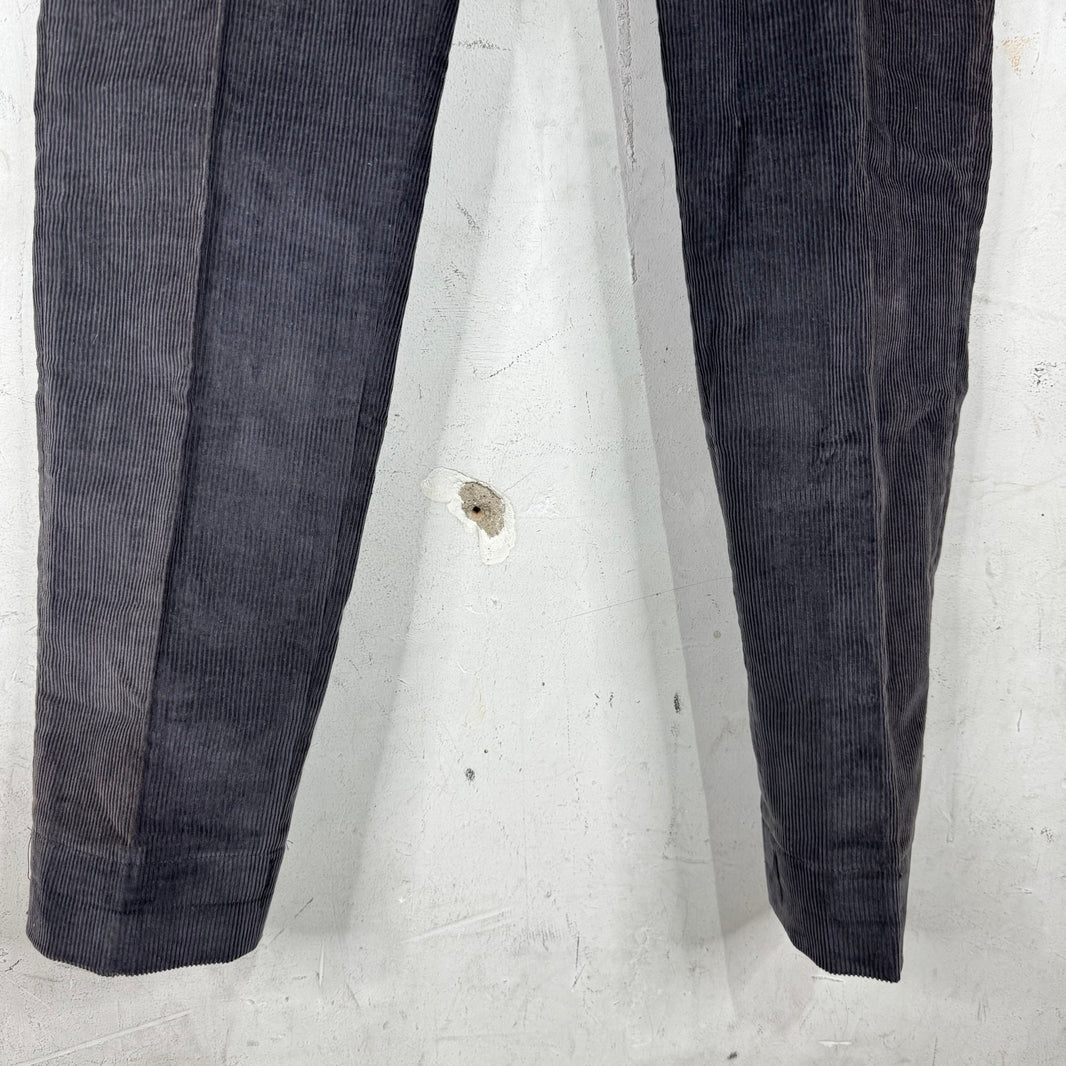 Thom Browne Dark Grey Striped Corduroy Trousers