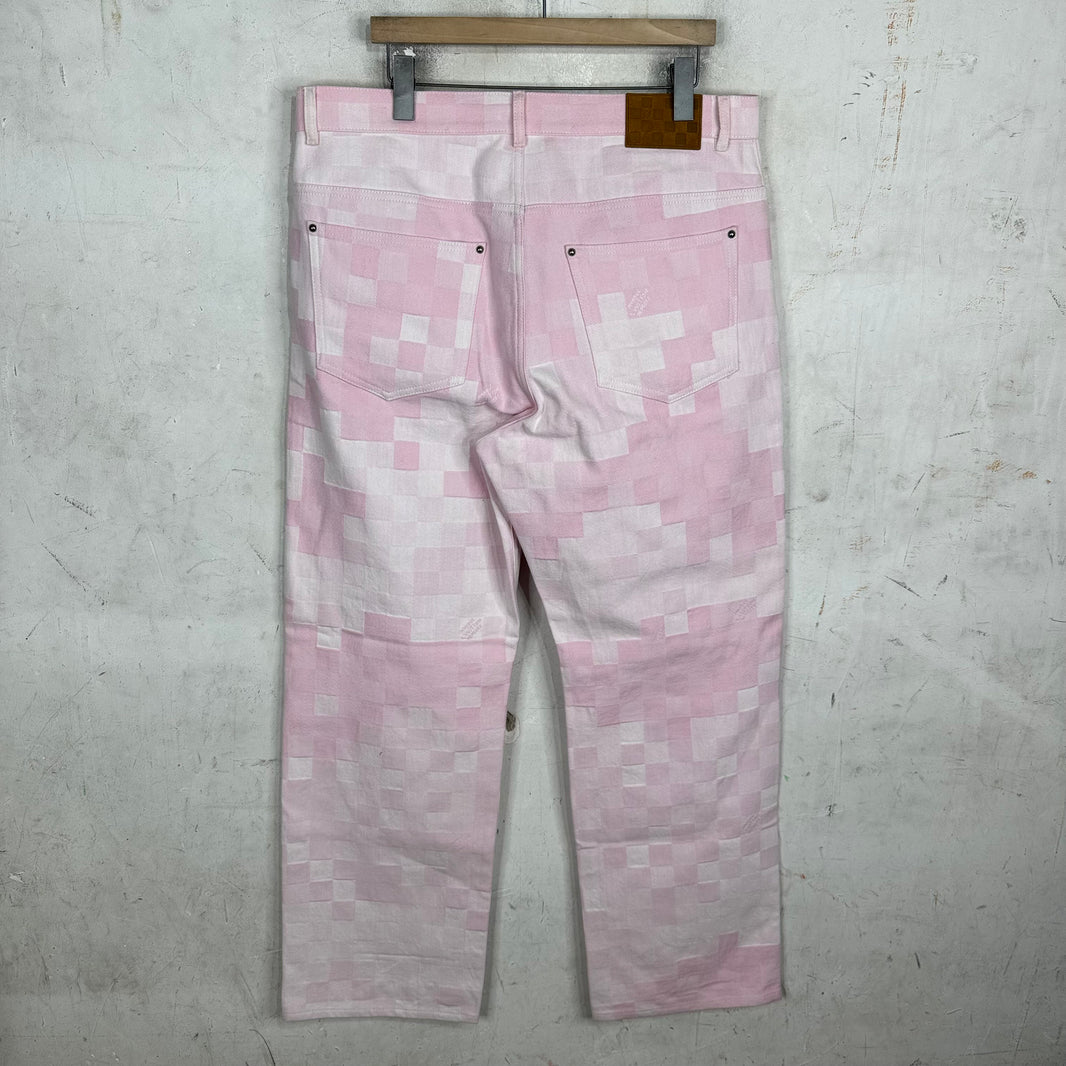 Louis Vuitton Pink Damier Loose Jeans