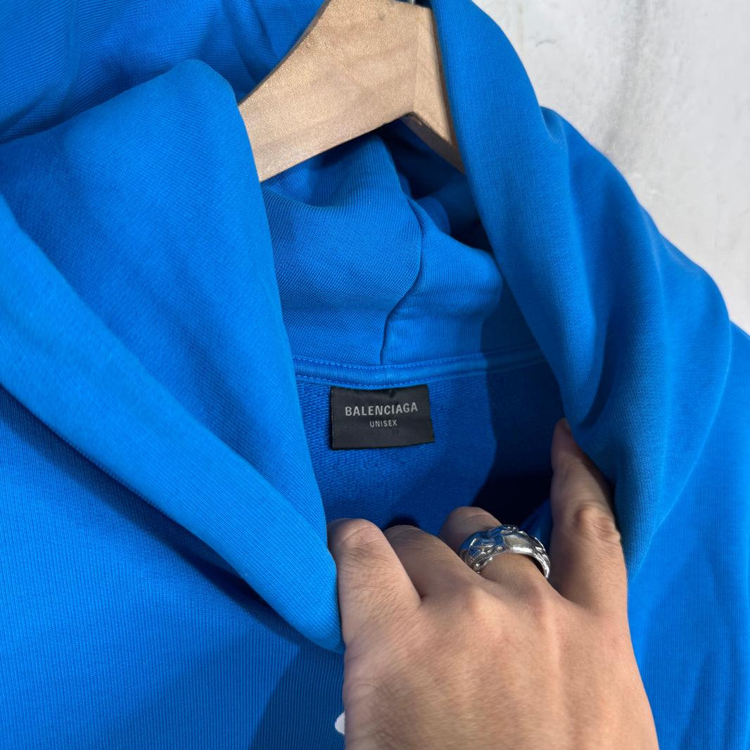 Balenciaga Basketball Arc Logo Blue Hoodie