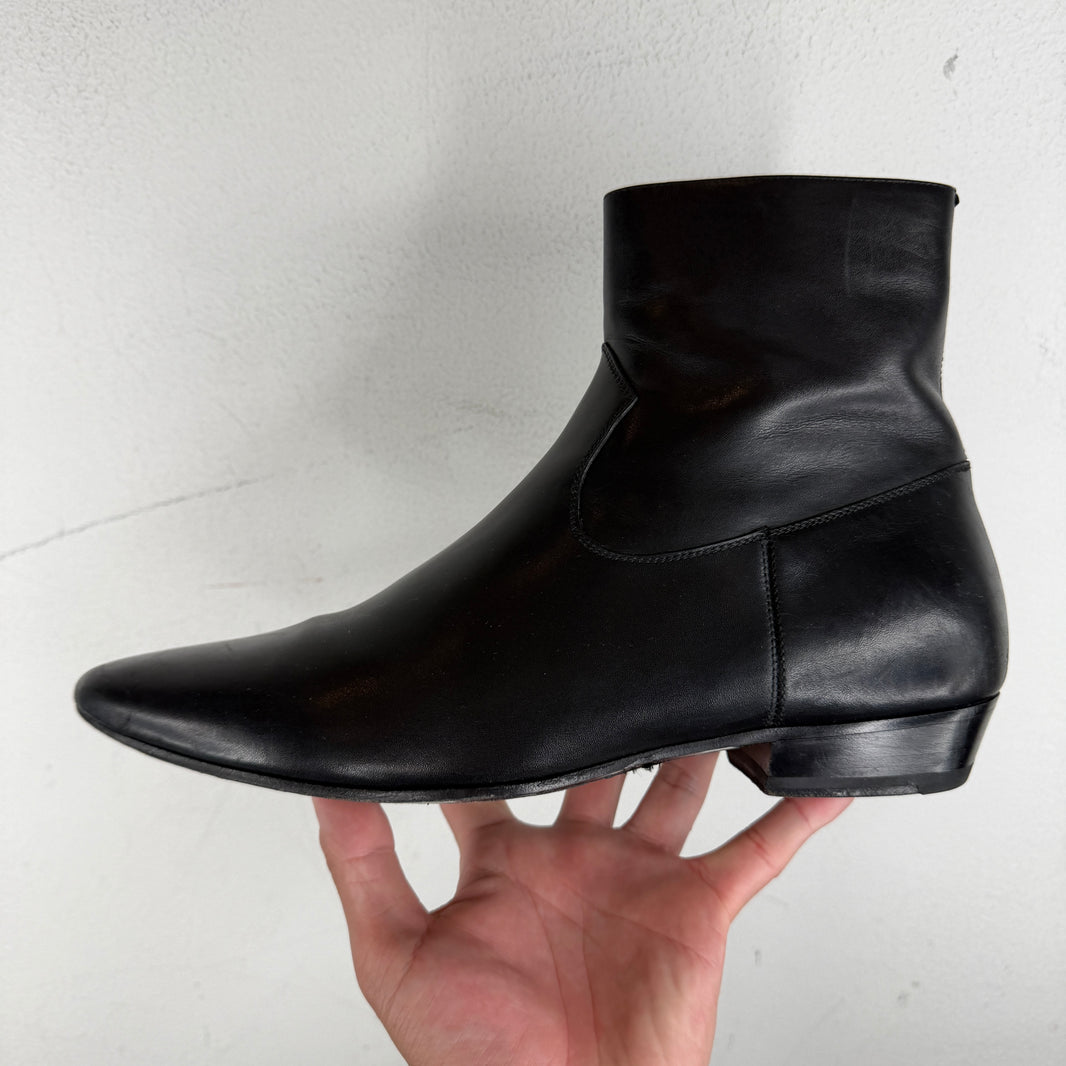 Saint Laurent Black Zipper Boots