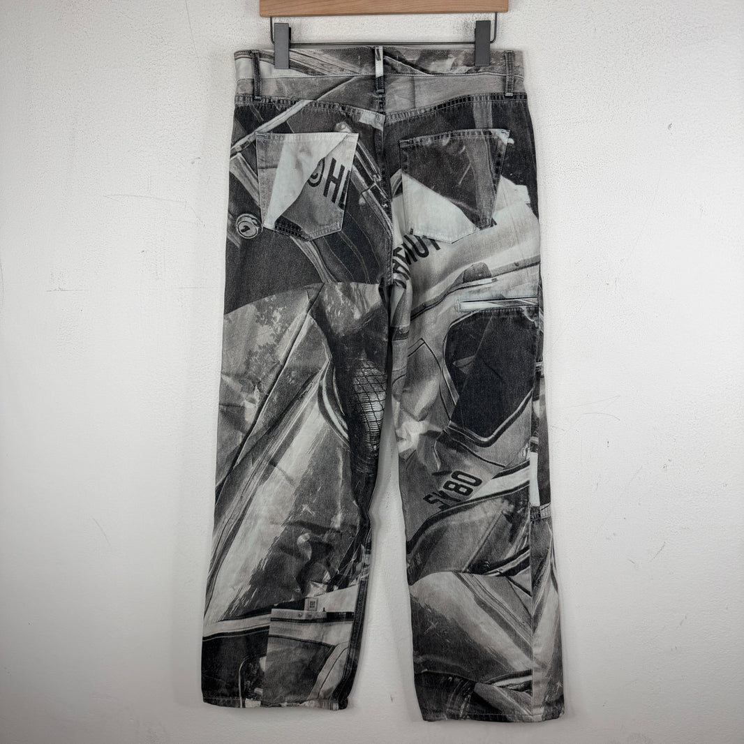 Helmut Lang Car Print Denim Jeans