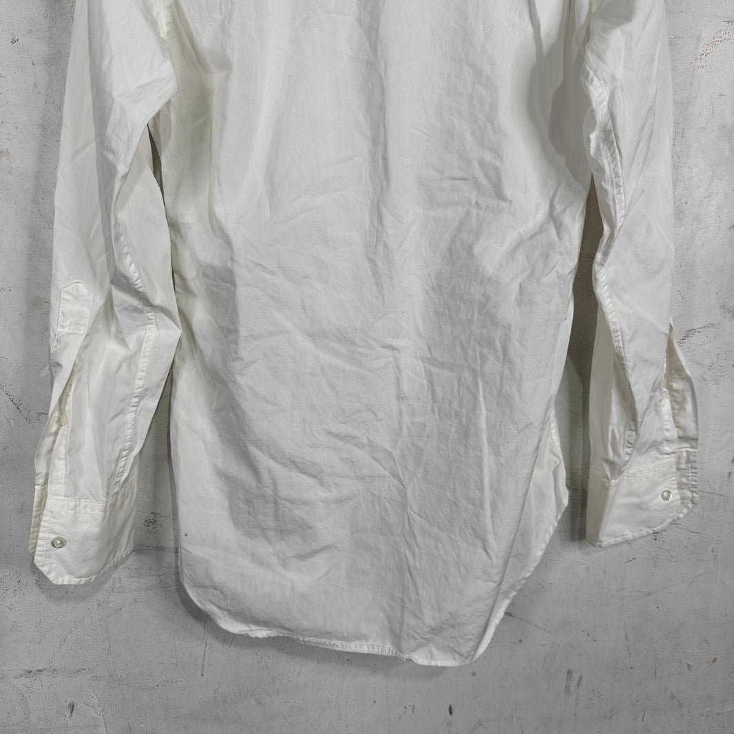 Thom Browne Plain White LS Buttoned Shirt
