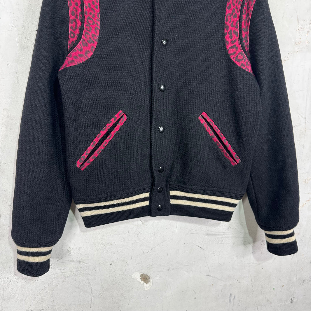 Saint Laurent 2015 Wool Suede Red Cheetah Teddy