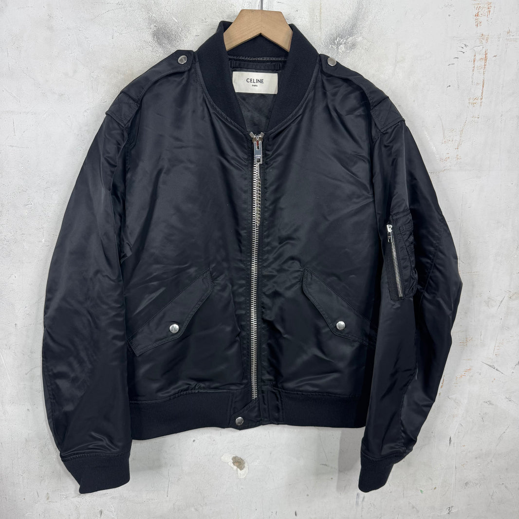 Celine Epaulette Bomber Nylon Jacket