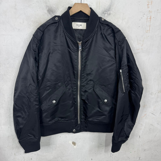 Celine Epaulette Bomber Nylon Jacket