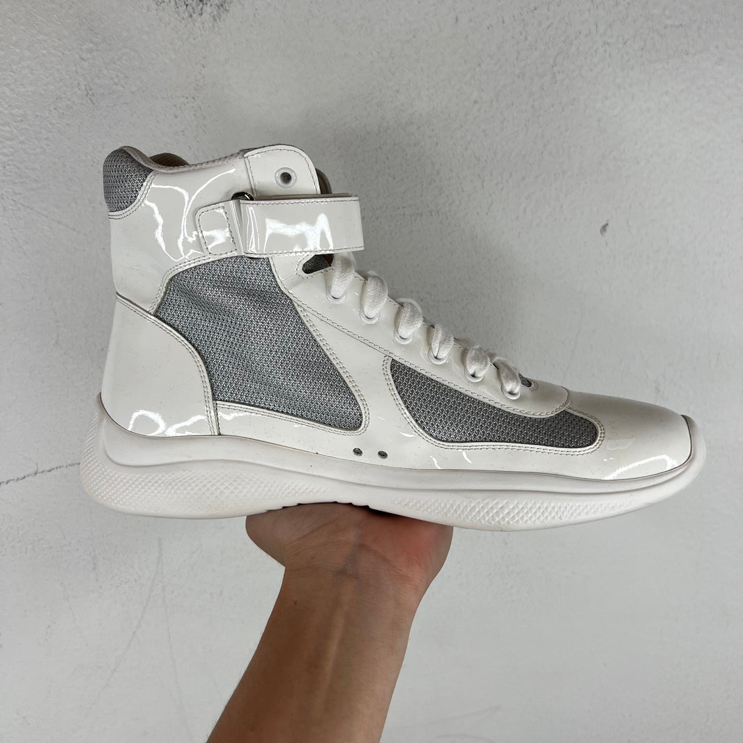 Prada Patent Leather High-Top America's Cup Sneakers