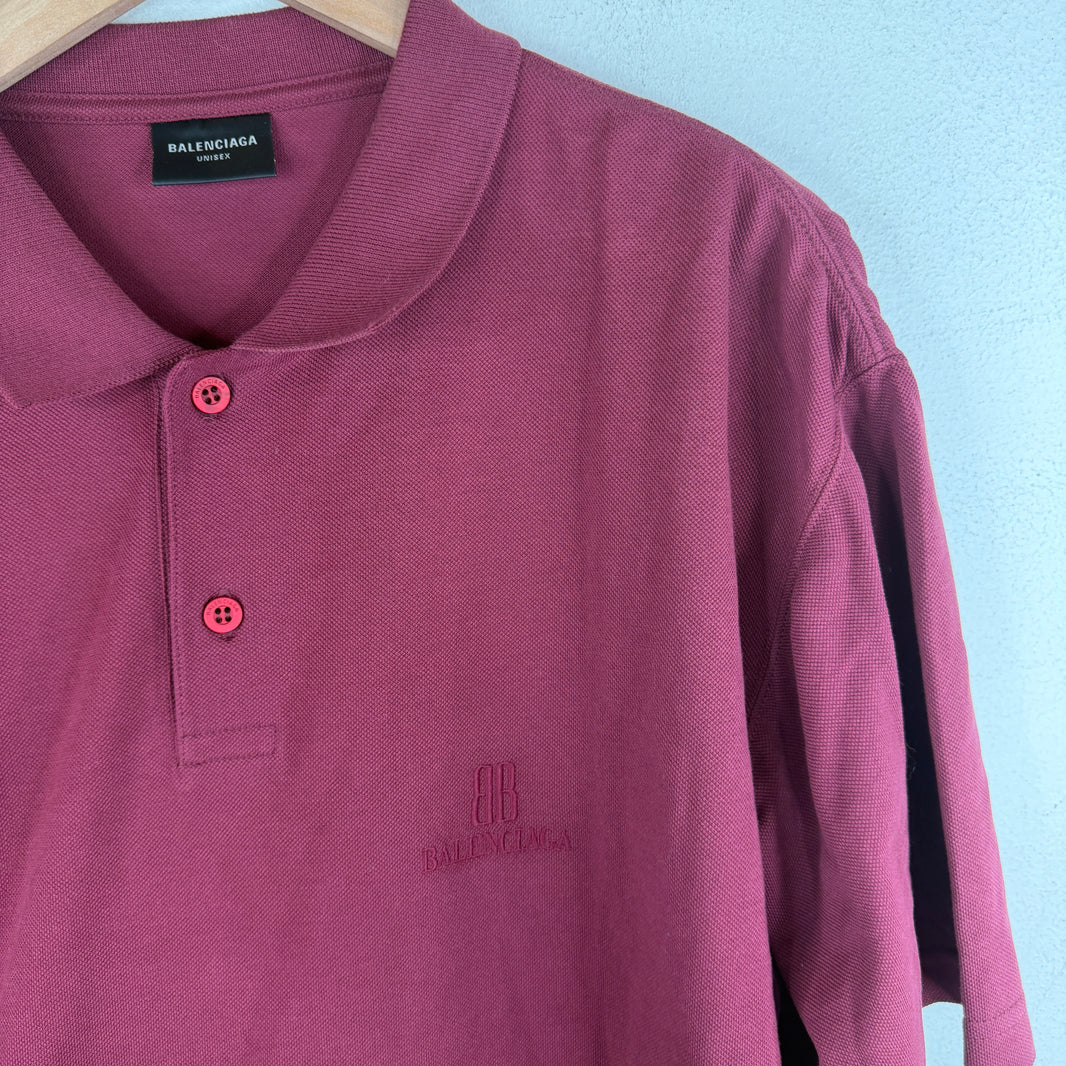 Balenciaga BB Red Oversized Polo